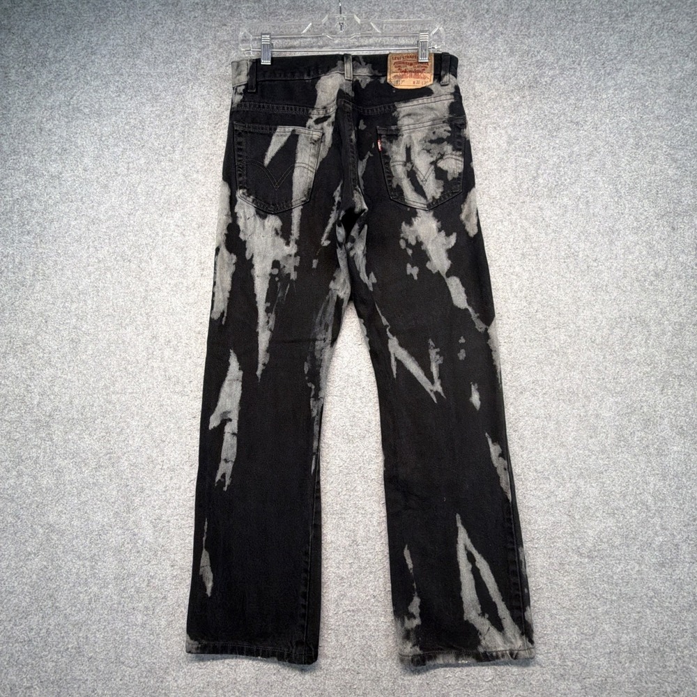Vintage Levis 517 Jeans Size 31x30 Black Custom Dye Bootcut Cowboy Y2K